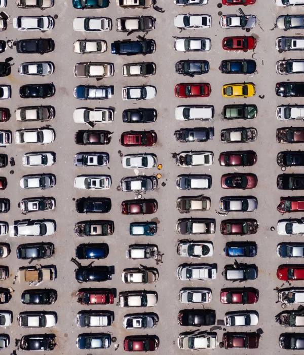 Aerial view of Chattanooga parking lot.