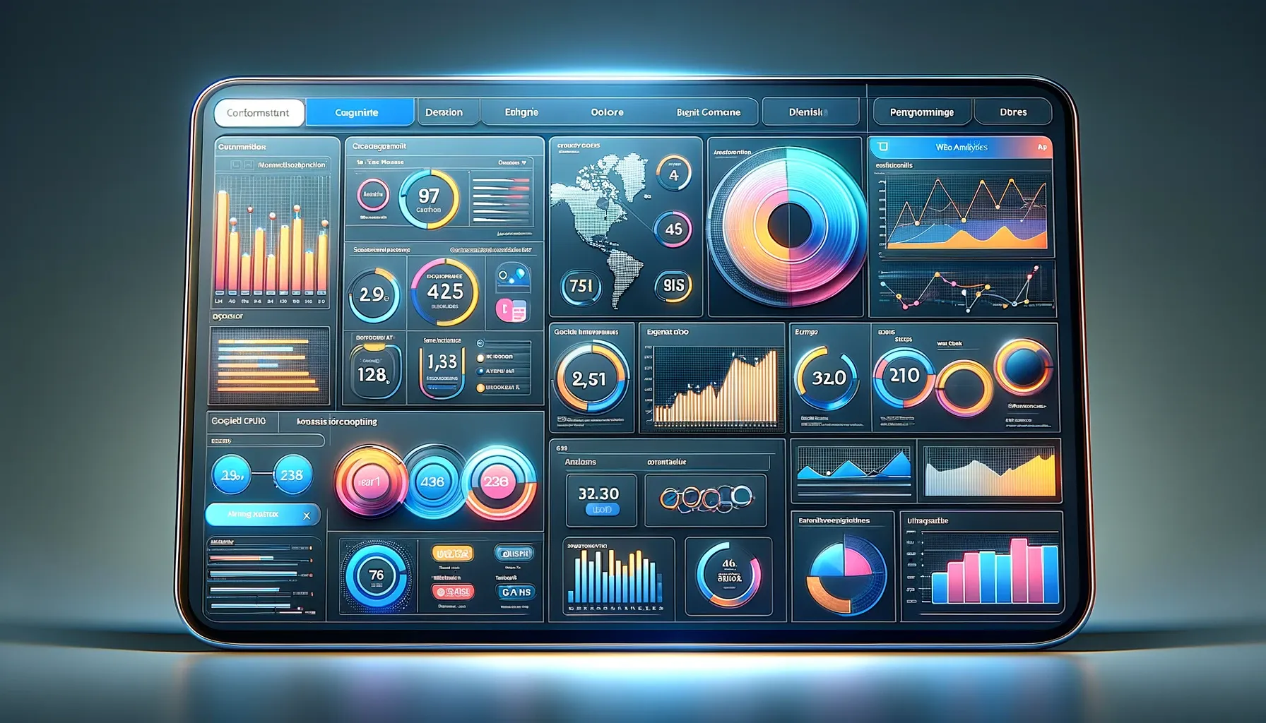Omnichannel digital marketing strategist - Modern web analytics dashboard for reporting and presentation.