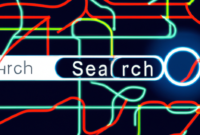 A futuristic semantic search engine bar (representing the future of local seo services)